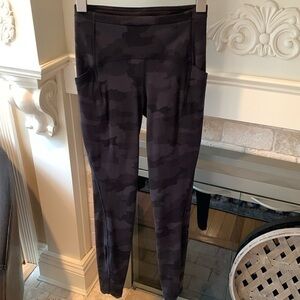 Lululemon swift speed HIGH RISE LEGGINGS TIGHT CAMO COAL 2 28” BRUSHED LUXTREME